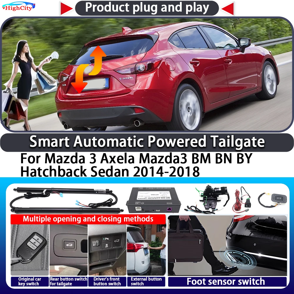 

For Mazda 3 Axela Mazda3 BM BN BY Hatchback Sedan 2014-2018 Smart Automatic Powered Tailgate Key Trunk Close Kit Power Tailgate