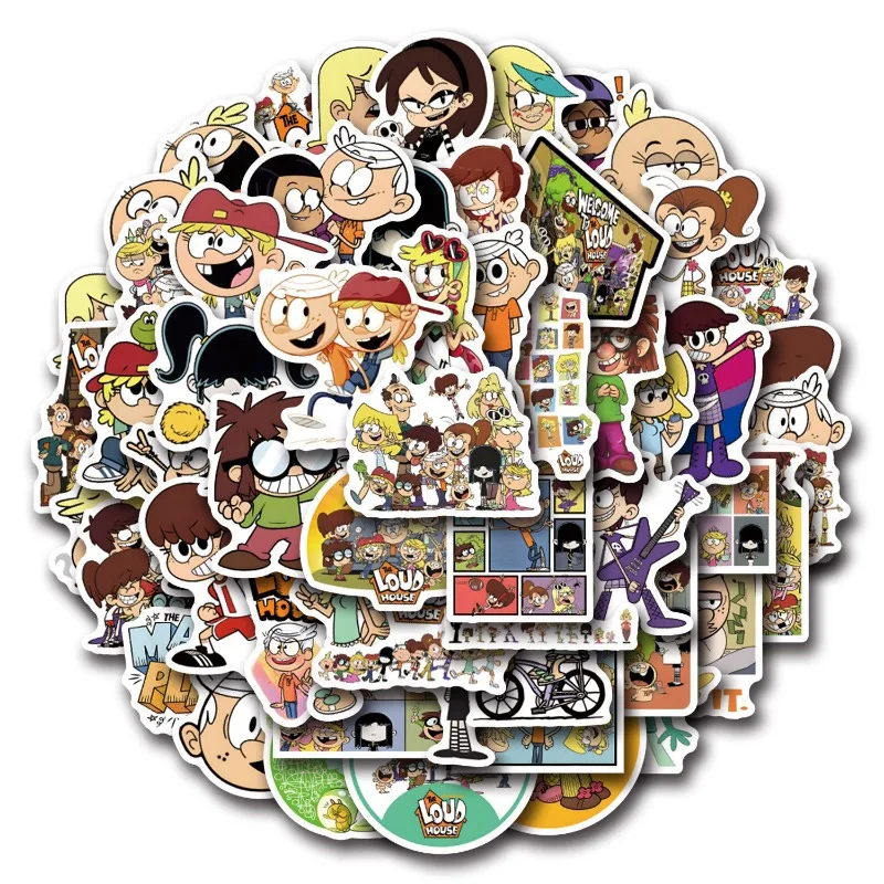 55pcs The Loud House Graffiti Stickers Suitcase Water Cup Stationery Mobile Phone Scooter Laptop Refrigerator Decoration