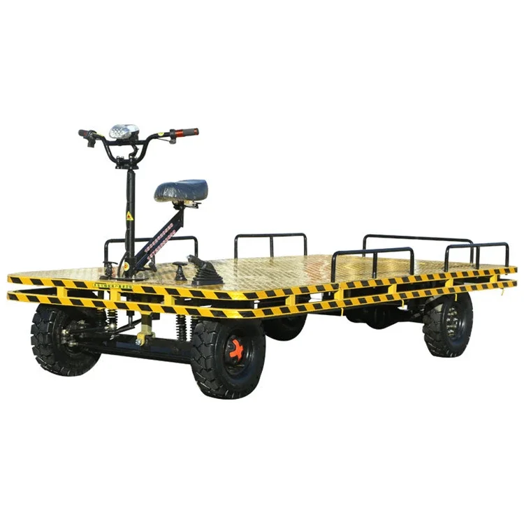 Four-wheels electric flatbed trolley transport use electric flatbed cart truck