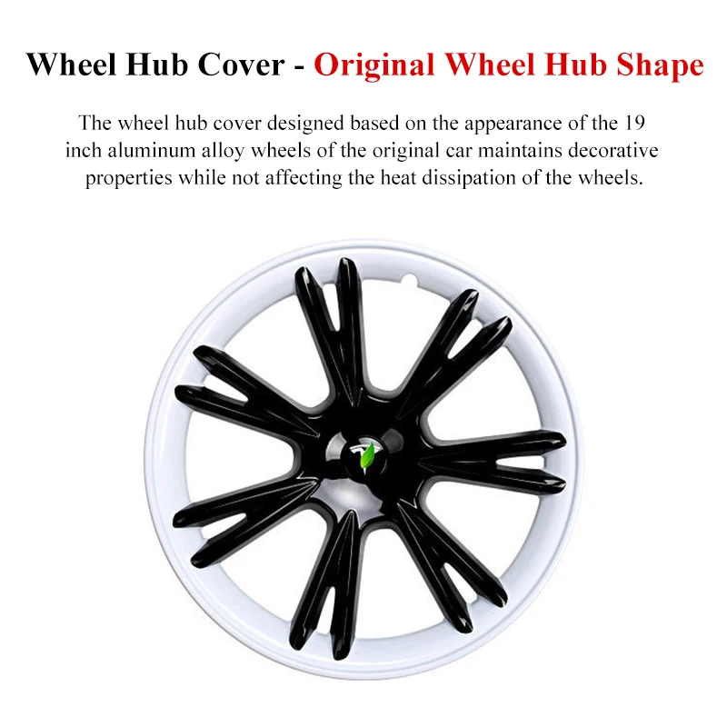 Hub Cap For Tesla Model Y 2021-2023 Wheel Cover Symmetric 19 Inch Black White Sports Wheel Hubcap Car MODELY New Accessories