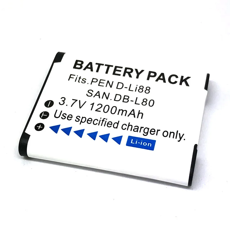 D-LI88 DB-L80 Battery For Pentax Optio P70 H90 W90 WS80 P80 FOR Sanyo DMX-CG10 CG11 CG20 CG100 CG110 CG102 GH1 GH2 CS1 X1200