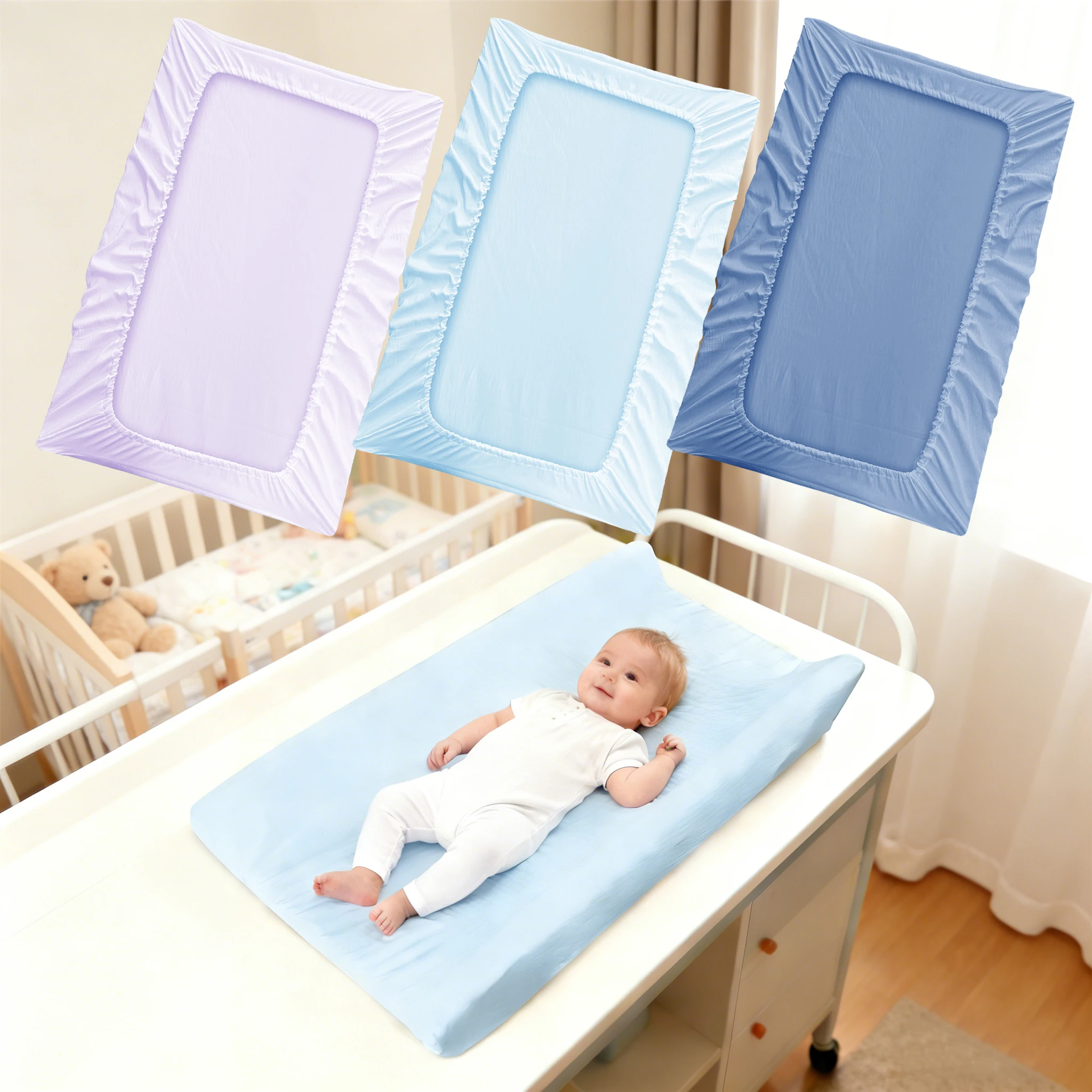 Capa para Trocador de Fraldas para Meninas e Meninos, Ultra Macia e Respirável, Capa para Trocador de Bebê (Apenas Capa)