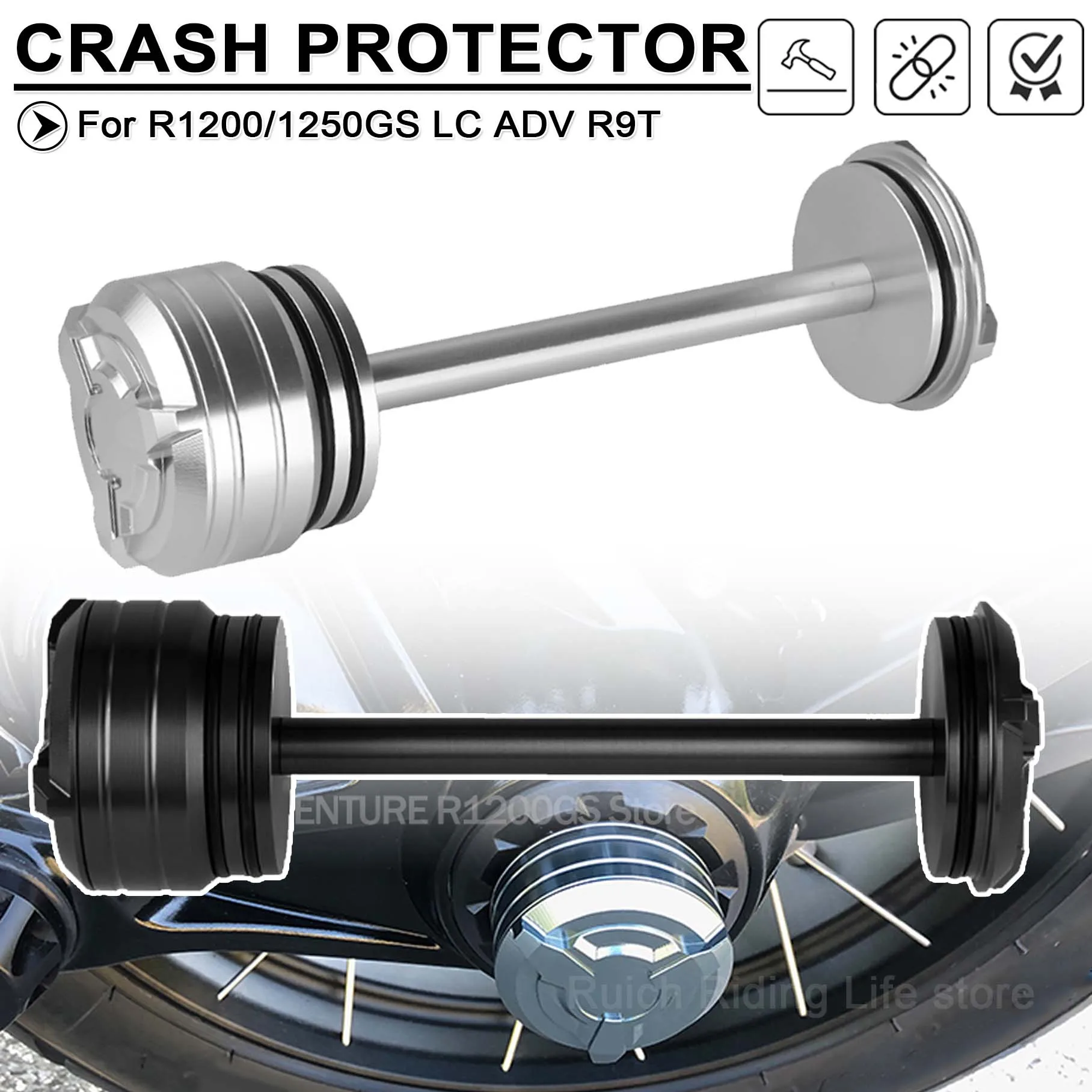 العجلات الخلفية شوكة غطاء المحور لسيارات BMW R1200 R/RT/RS R1250 GS LC ADV R9T R nineT K1200 GT/R Sport/S تحطم حامي المنزلق المغزل المحور