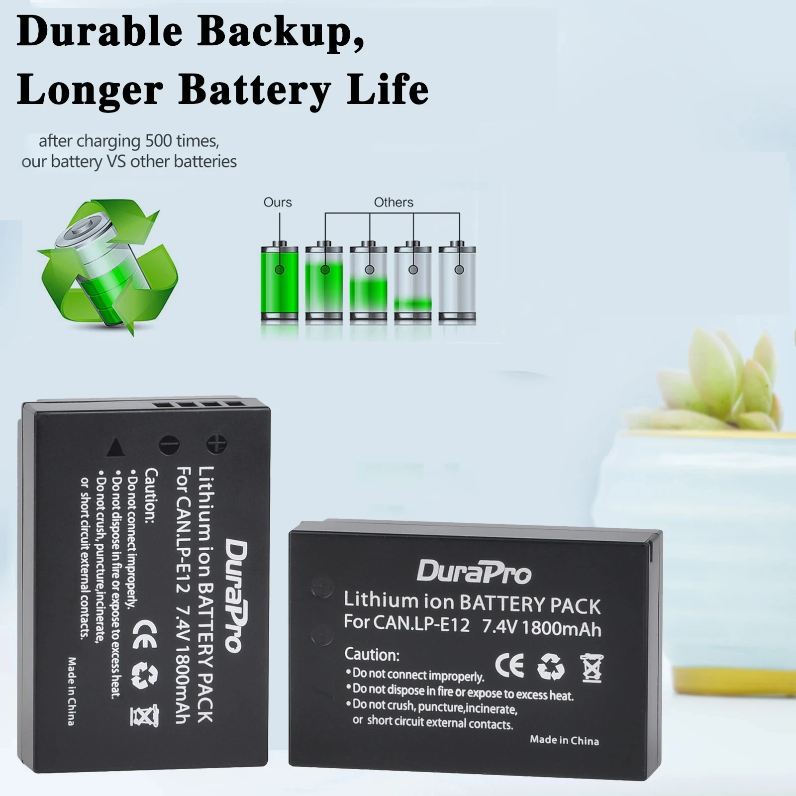 Bateria de íon-lítio 1800mAh LP-E12 LP E12 LPE12 + carregador para câmera Canon EOS M50 EOS M100, 100D Kiss X7 Rebel SL1