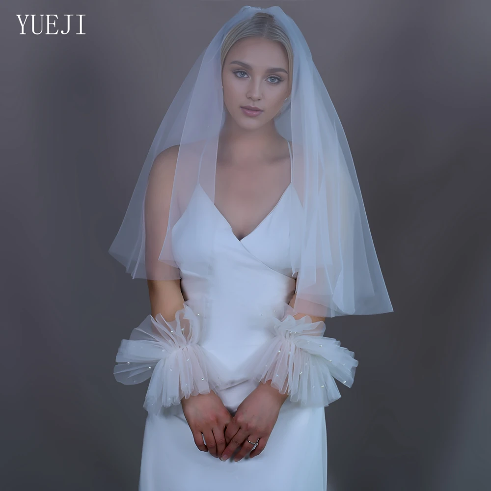 YUEJI Bride Simple Style Single Layer Pure Veil Multi-Size Custom Bridal Bridal Accessories With Hair Comb 030 velo de novia