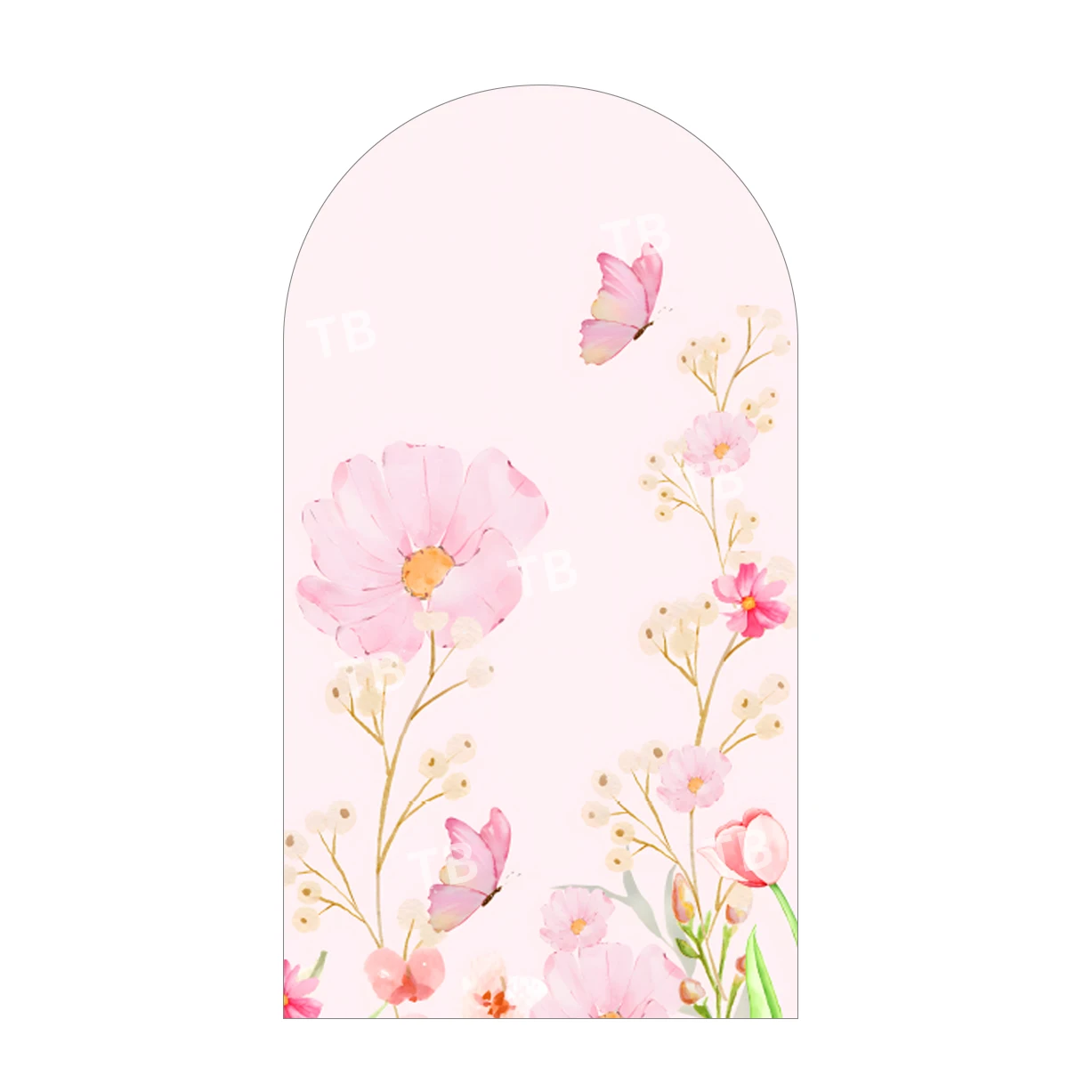 TB فراشة الزهور قوس خلفية غطاء لفتاة حفلة عيد ميلاد/ديكور الزفاف استحمام الطفل صورة خلفية جدار نسيج مرن #4