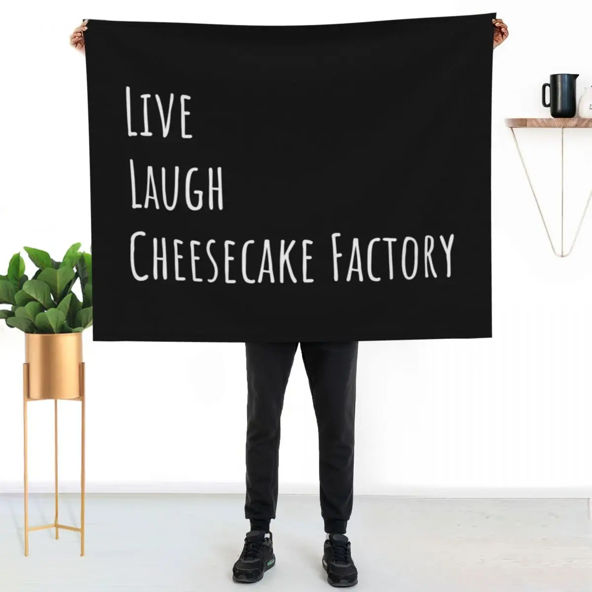 Live Laugh Cheesecake Factory (Black) Throw Blanket Sofa Quilt Multi-Purpose Comforter halloween For Decorative Sofa Blankets