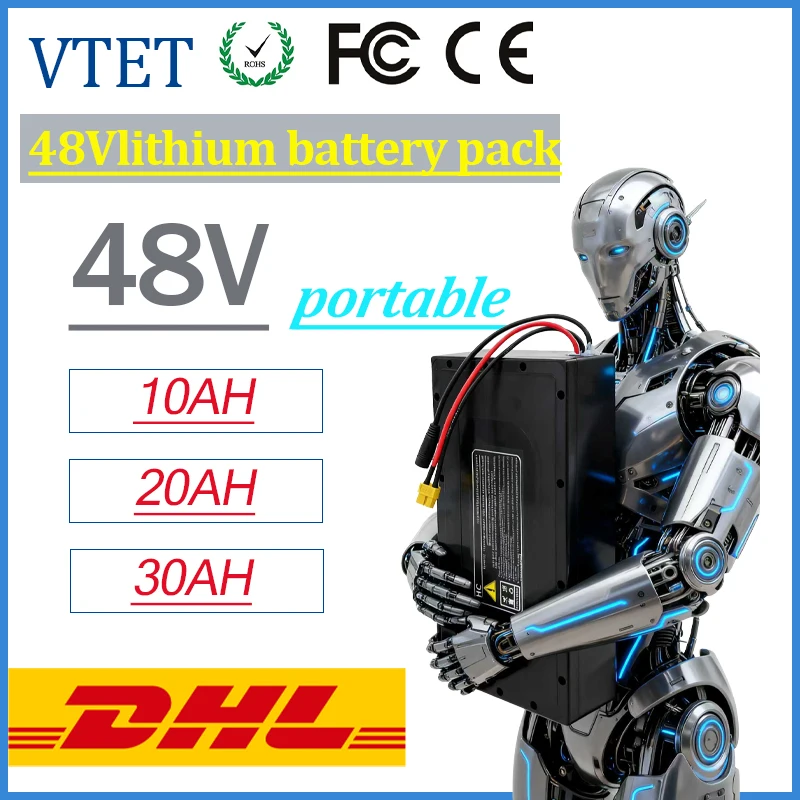 

Совершенно новый оригинальный литиевый аккумулятор 48 В 10 Ач 20 Ач 30 Ач для электрического велосипеда, скутера 48 В 18650 литий-ионный аккумулятор для электрического велосипеда