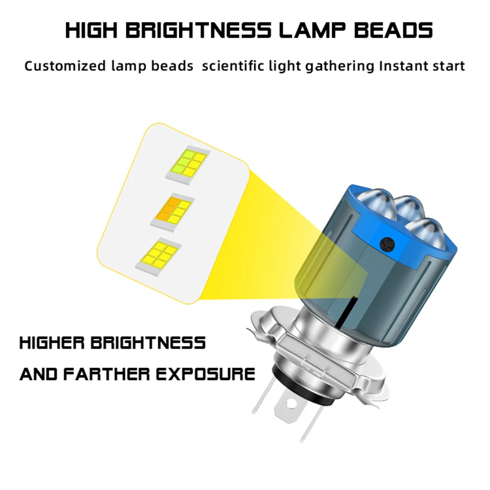 1 قطعة 3 العدسات BA20D H4 دراجة نارية كشافات لمبة 1: 1 H6 أبيض أصفر الجير تسليط الضوء على موتو الأضواء سكوتر موتو اكسسوارات