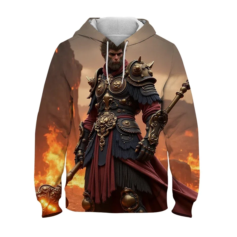 Black Myth Wukong Hoodie Game Men's Sweatshirt 3D Printed Pattern Pullover Autumn New Tops Fashion Men's Clothing Casual Hoodie