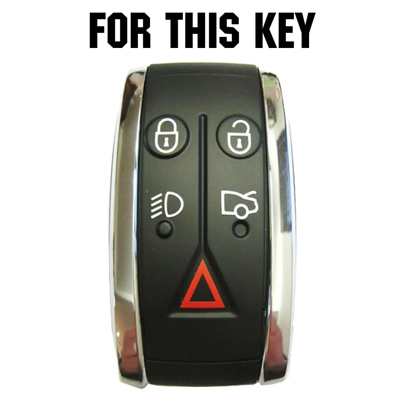 Silicone Case Cover Key Remote Fob Shell For Jaguar XF XK XKR XK8 XJ8 X-Type S-Type Keyless Holder 5 Buttons Car Protector Chain