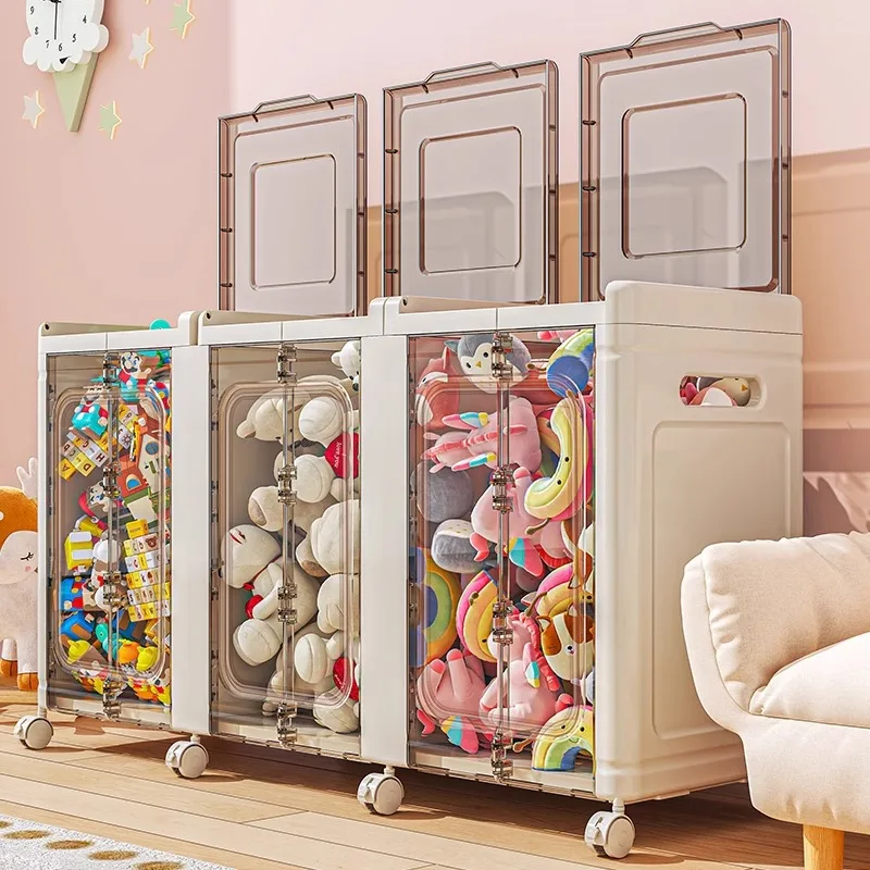 Children's toy storage box flip large capacity oversized finishing artifact folding doll storage bucket storage cabinet basket