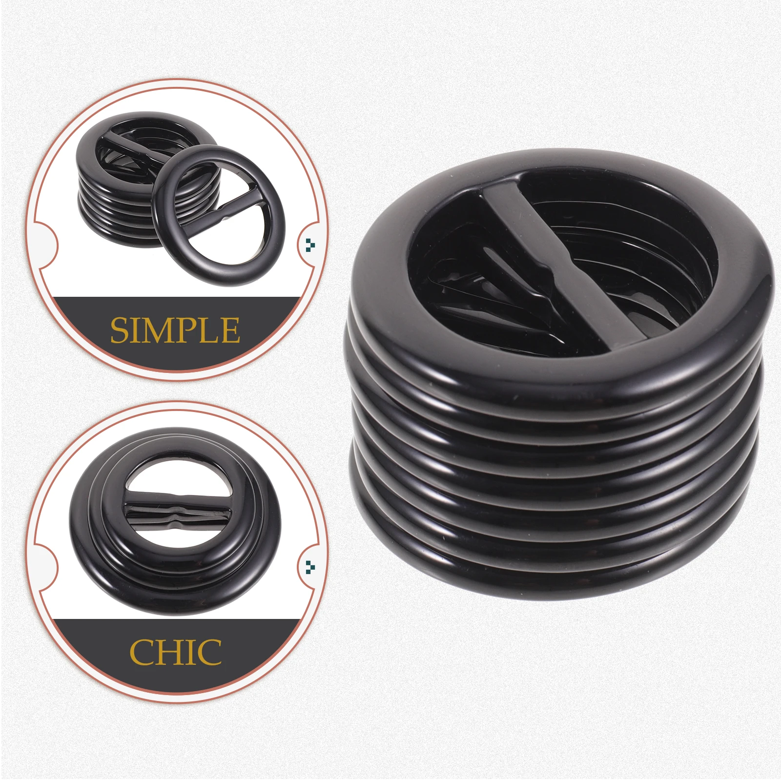 

30 Pcs Buckle 2cm 2 5cm 3cm Diameter Black Scarf Rings Clip for Women Scarf Rings For Women T Shirt Decor Accessories