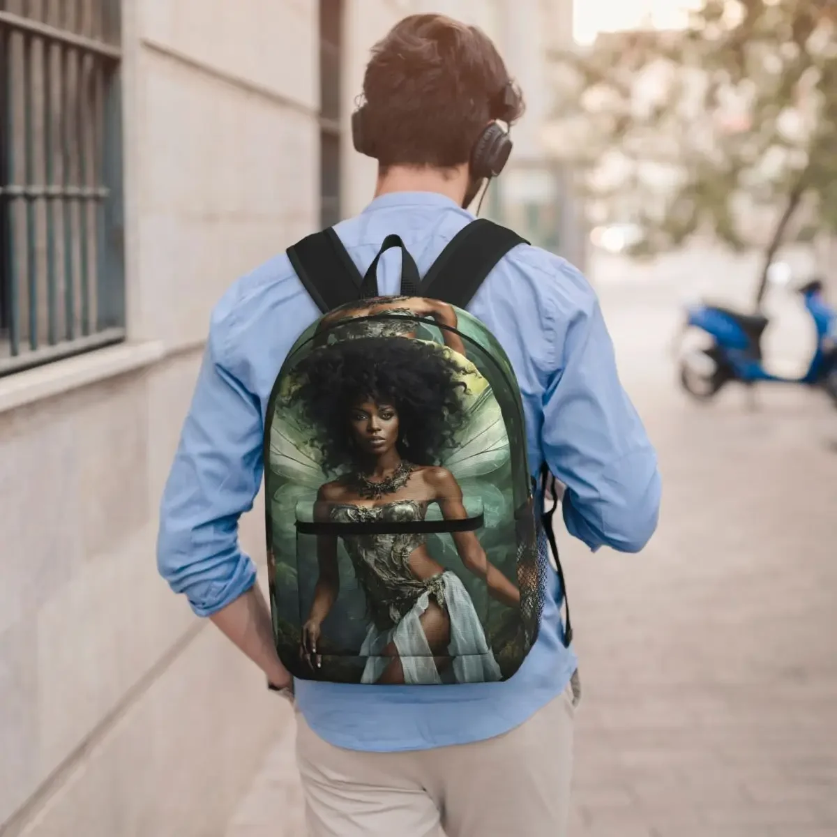 African Enchanted Fairy Student Backpack School Bag Hiking Travel Daypack for Boys Girls Bookbag Shoulder Bags