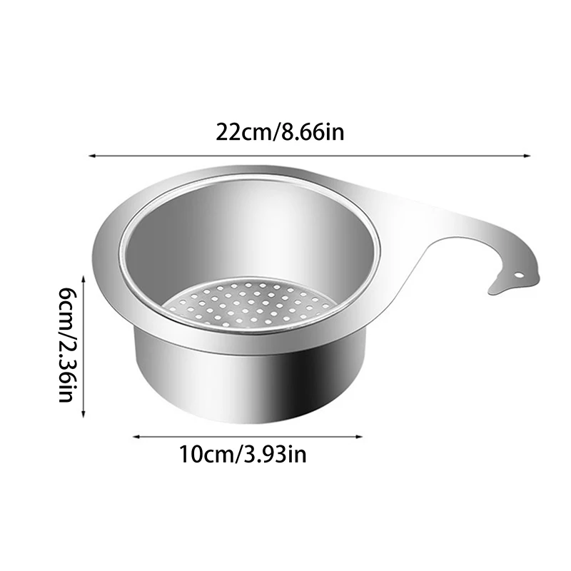 Stainless Steel Swan Sink Strainer Basket Removable Goosehead Storage Drainage Basket Goosehead Hanging Wet & Dry Drainage Racks