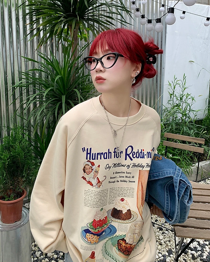 Printing Sweatshirts Women Loose Funny Letter Long Sleeve Shirts 2022 Autumn Casual Sweatshirts Hoodies Pullover Sweatshirt Tops