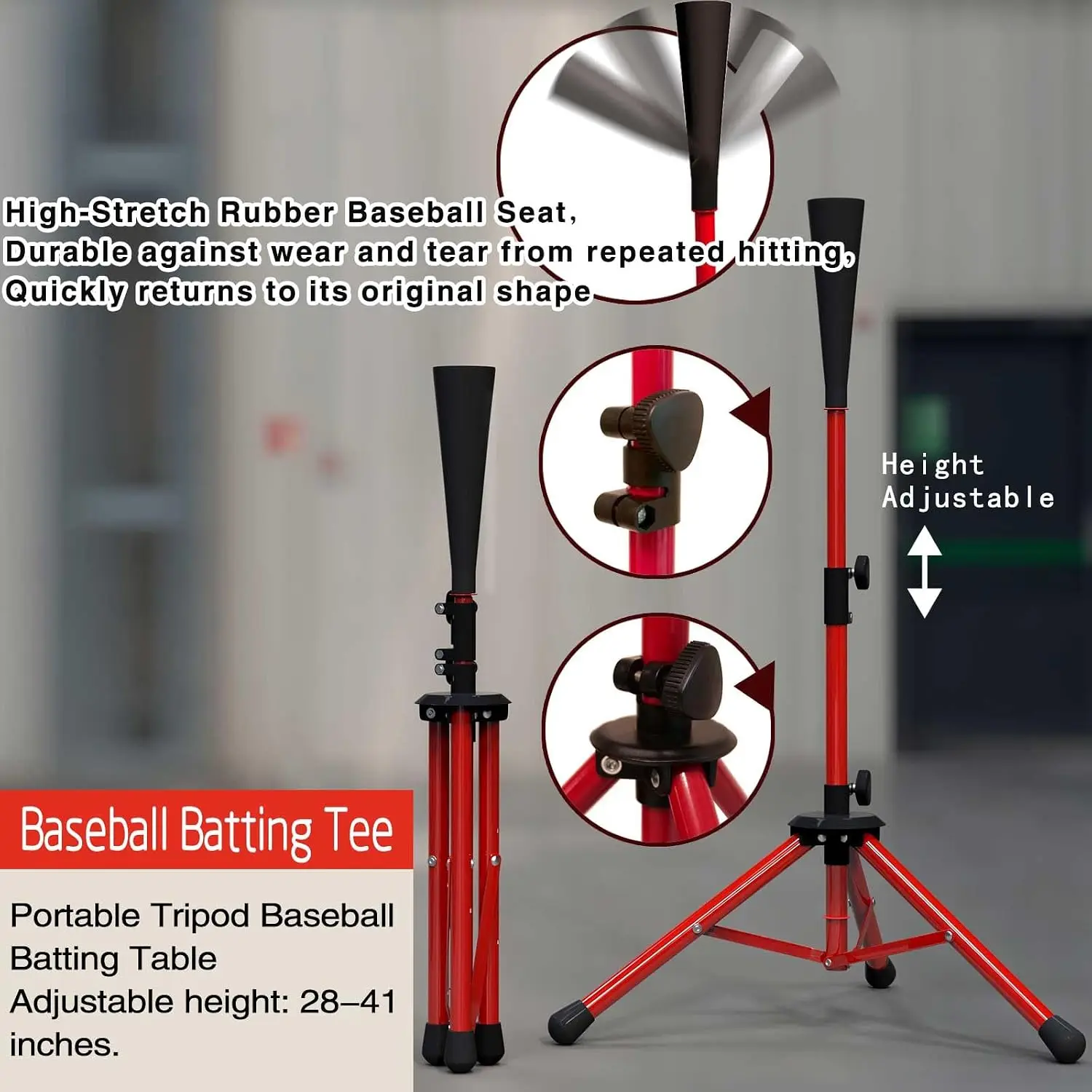 7x7 ft Portable Baseball Softball Practice Net, Hitting and Pitching Trainer with Strike Zone and Batting Tee, for Kids and Adults of All Skill Levels