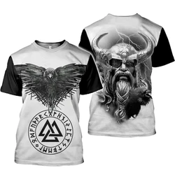 Viking symbol T Shirt 3D Print Men Women Short sleeve Tshirts Hip Hop streetwear O-neck Vintage T-shirt Unisex clothing