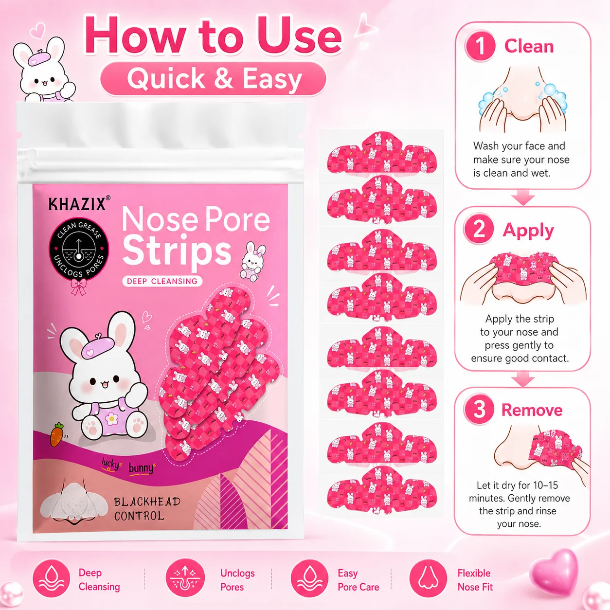 Hello Kitty Nose Stickers 3/7PCS Cute Cartoon Kawaii Beauty Care Gift for Women view 5