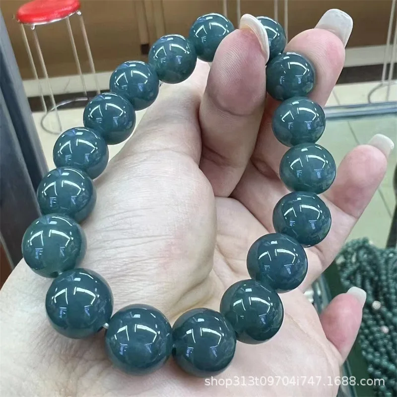 Factory Natural Dangerous Material A- Level Jade Large Bracelet Lake Blue