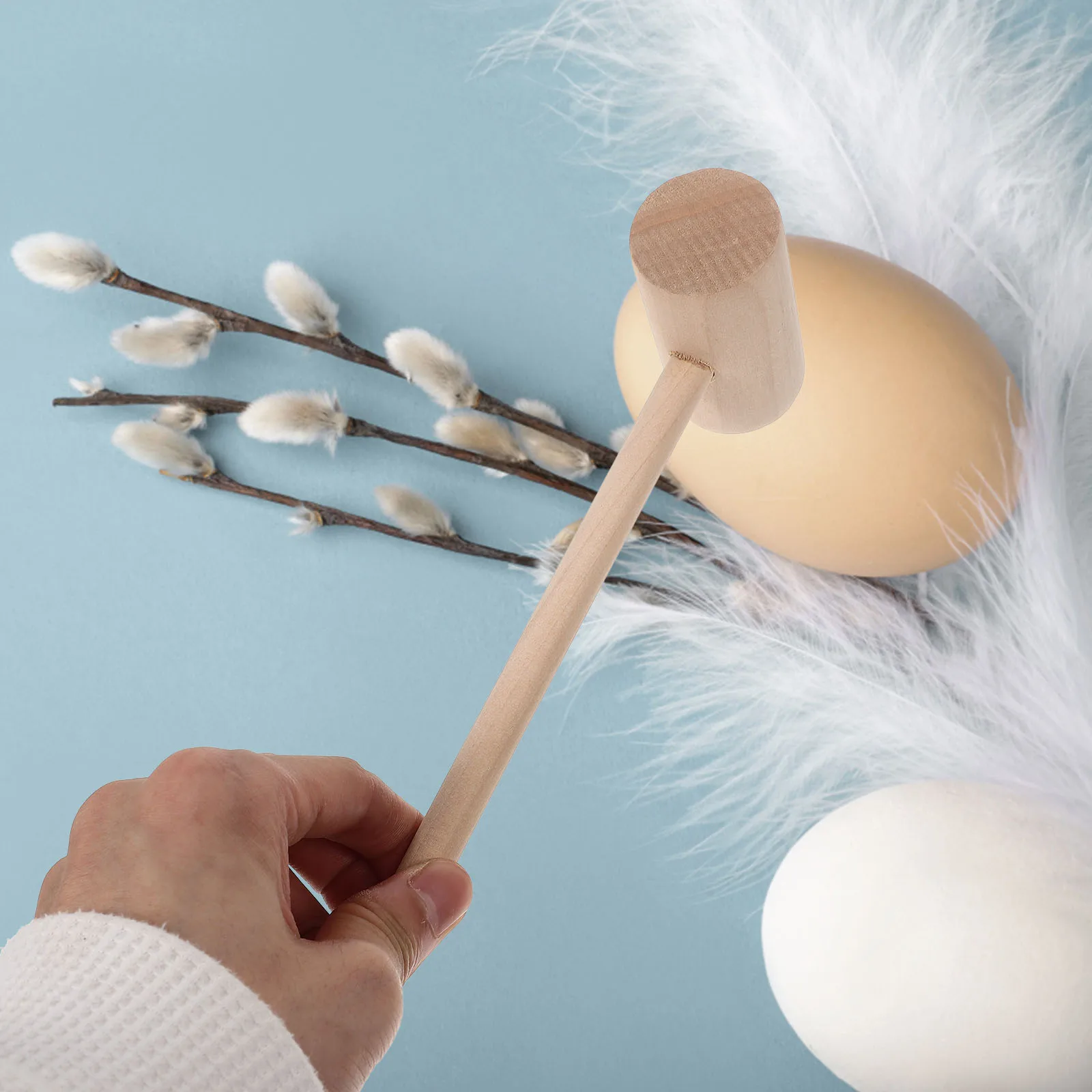 8 قطع من أداة مغرض اللحوم الخشبية الصغيرة لأسماك لحم البقر ولحم الخنزير، أداة مطرقة خشبية مريحة، لعبة مطرقة عيد الفصح للأطفال، مطرقة السلطعون