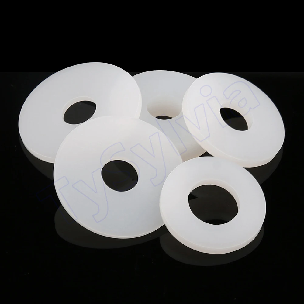 M6-M36 Soft Silicone Flat Washers OD 10-66mm Waterproof Shock Absorbing Sealing Gasket Thickness 0.5-6mm