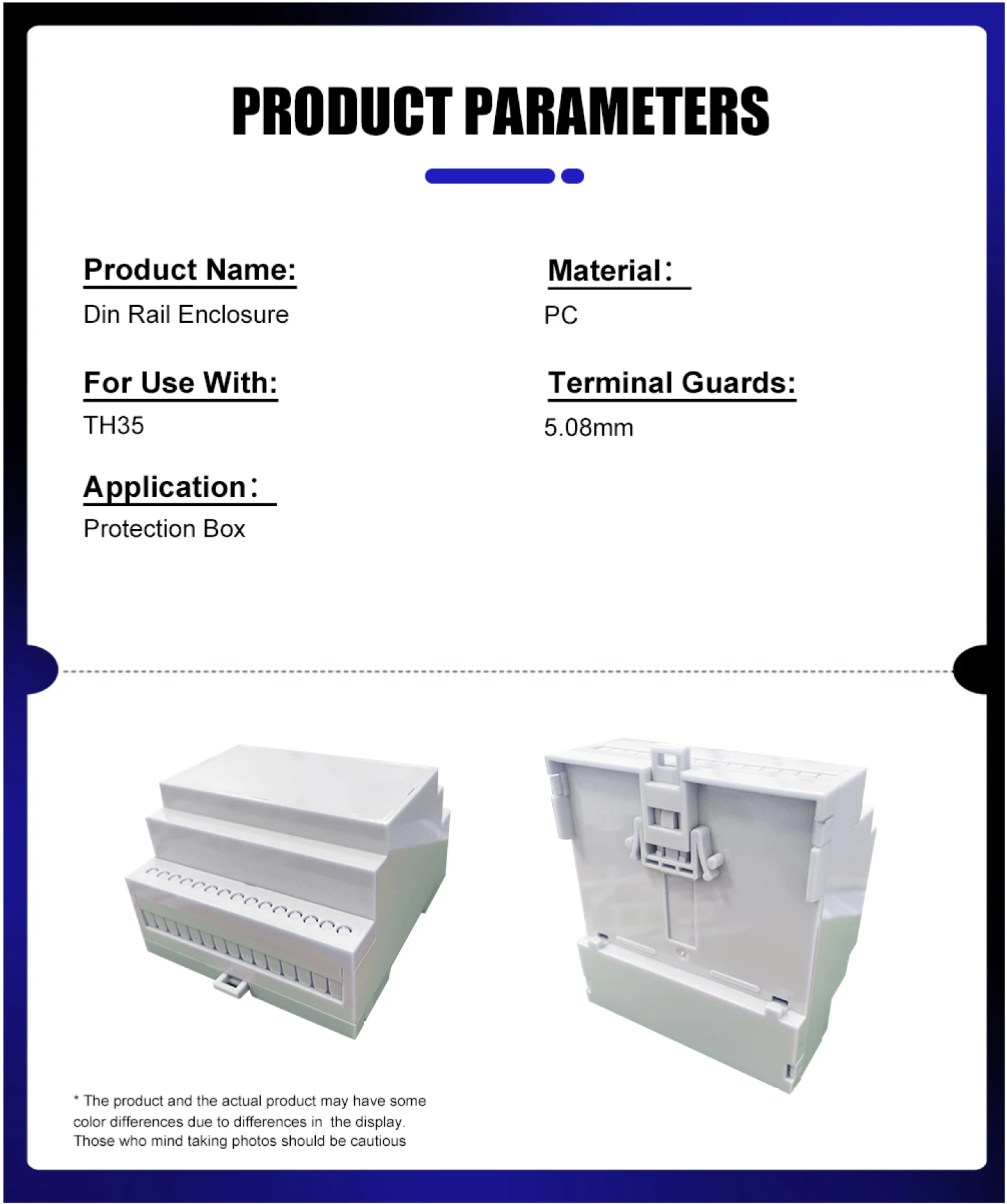 Din-Rail Box PC Enclosure Electrical PCB Mount Bracket Plastic Enclosure Plc Connector Terminal Block Din Rail Enclosure