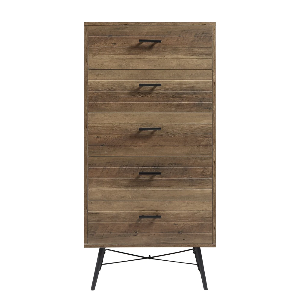 

Spacious and Stylish Chest of Drawers, Dresser for Bedroom, Closet, Hallway, 23.6"W x 15.7"D x 48"H, Rustic Walnut