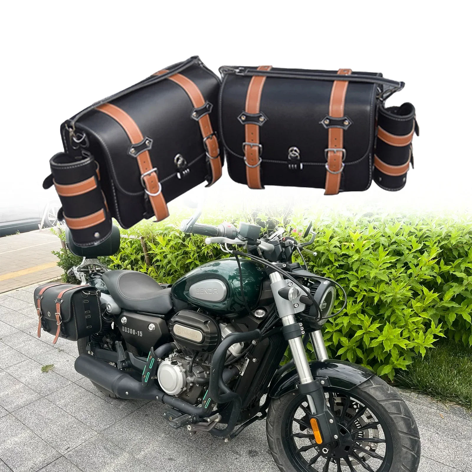 Motorcycle Quick Release Saddlebags Waterproof Side Bags For Benda Chinchilla 300 BD300 Chinchilla 250 VCT BD250