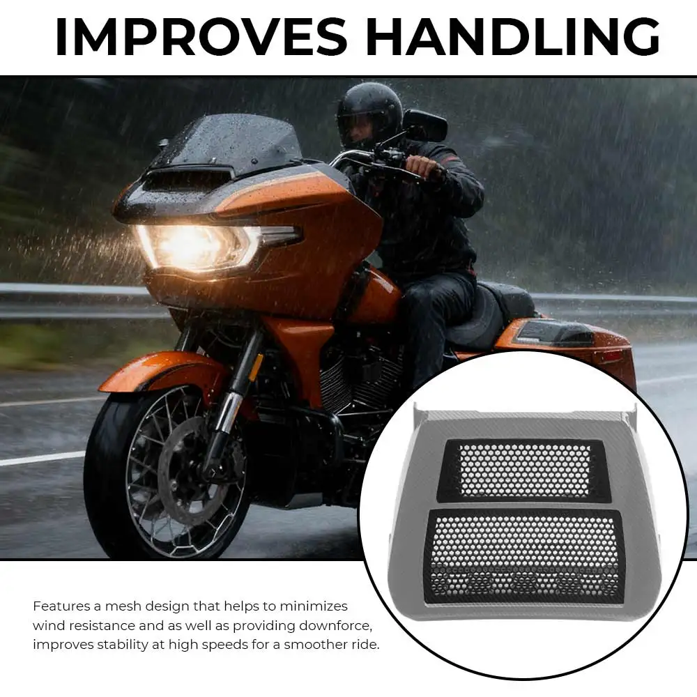 For Harley CVO Street Glide FLHXSE 2023 2024 2025 1pcs Fairing Front Spoilers Radiator Chin Cover Black - view 4