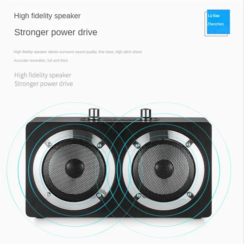 

Портативная Bluetooth-колонка AS62 для домашнего кинотеатра, беспроводная, деревянная, с микрофоном, TF, FM-радио, усилителем, Hi-Fi плеер, черная