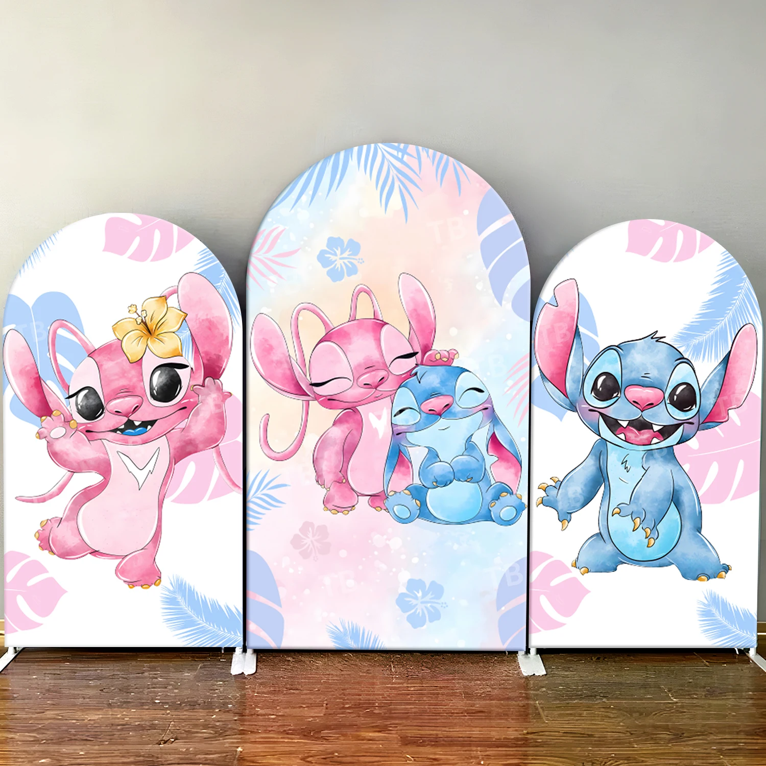 

TB Lilo & Stitch Theme Arch Backdrop Cover Baby Shower Kids Birthday Party Decoration Photograph Background Wall Elastic Fabric