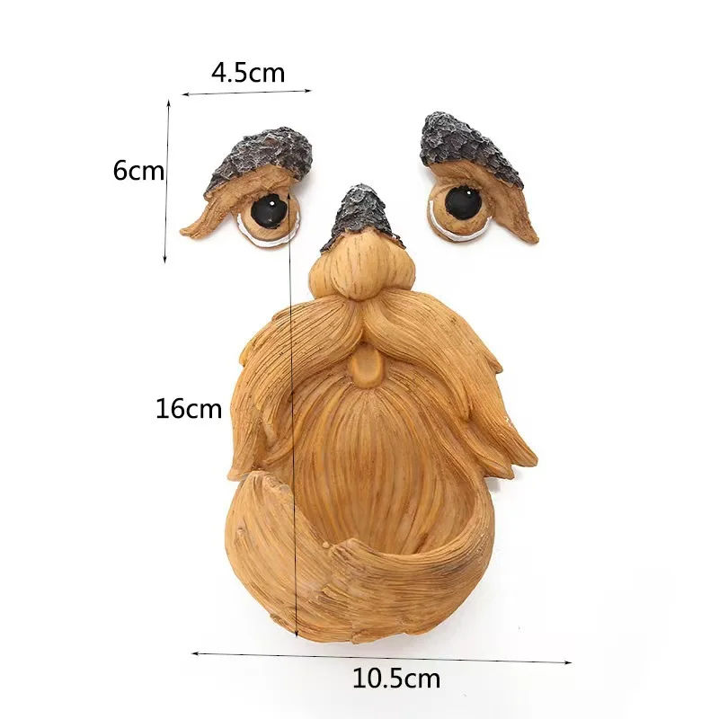 Tree Face Bird Feeder Outdoor Decor Glow in Dark Eyes Fun Old Man Tree Hugger Sculpture Yard Art