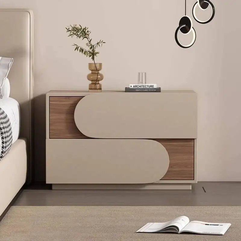 Mobili in stile crema minimalista leggero comodino di lusso camera da letto cassetti moderni comodino portaoggetti laterale salvaspazio