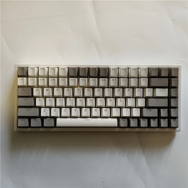 

75% белая механическая клавиатура Keycool mini84 с возможностью горячей замены, программируемый черный переключатель RGB Gateron
