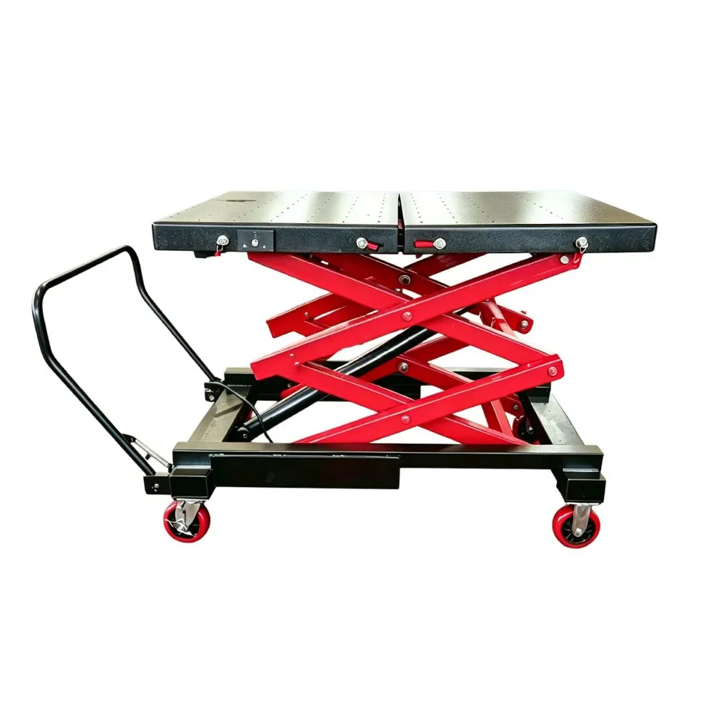 Hydraulic lifting platform TJ-1210Q movable hydraulic platform trolley push lifting table workbench