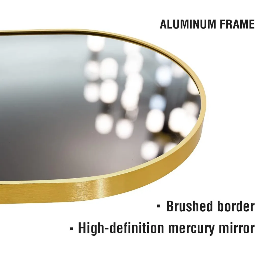 Miroir de sol avec cadre en alliage d'aluminium, suspension sur pied ou penchée sur le mur, miroir de corps pour sol et mur en B