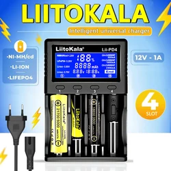 LiitoKala Lii-PD4 AC PD Charger LCD Fast Charging 4-Bay for LiFePO4 3.2V 21700/18650/AA/AAA Multi-Protection Auto-Detect