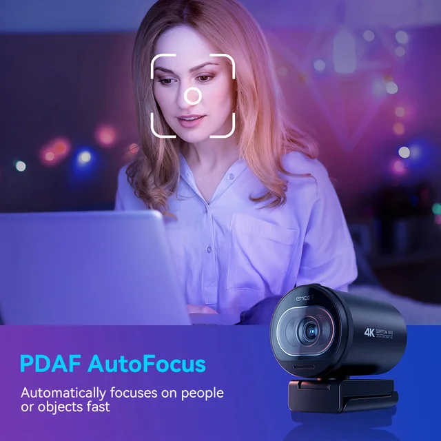 EMEET S600 4K Streaming Webcam – 1080p 60fps, Autofocus, Built-in Mics, for YouTube and TikTok – view 5