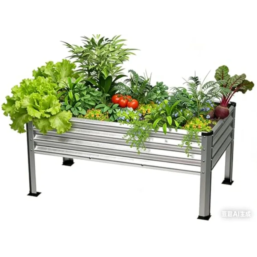 

Large Galvanized Raised Garden Bed Outdoor with Legs, Load Capacity 1200LB, 48x26x30in Raised Garden Bed, for Backyard/Patio/Ba