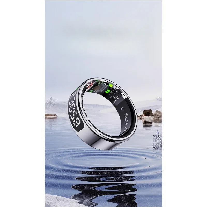 

Smart ring touch screen, display heart rate pedometer sleep monitoring waterproof sports ring