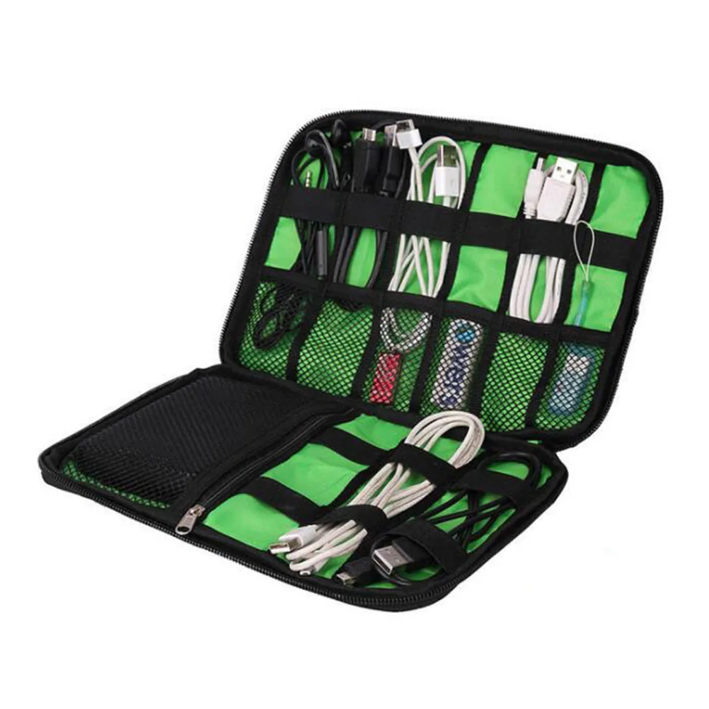 

Electronic Accessories Data Cable USB Storage Cases Organizer Green Travel