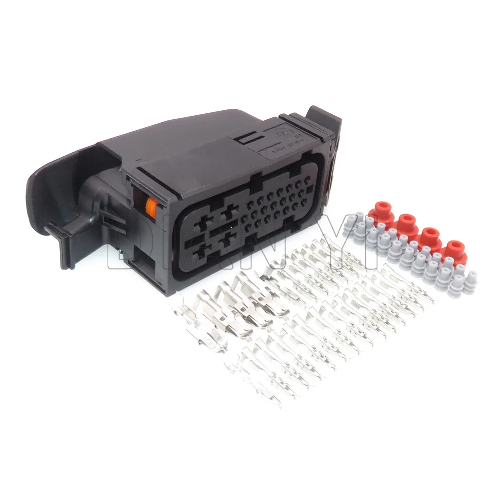 

1 комплект, 25-контактные автомобильные композитные водонепроницаемые разъемы, разъем переменного тока в сборе, розетка для коробки передач двигателя для VW Santana 1H 0973327 A