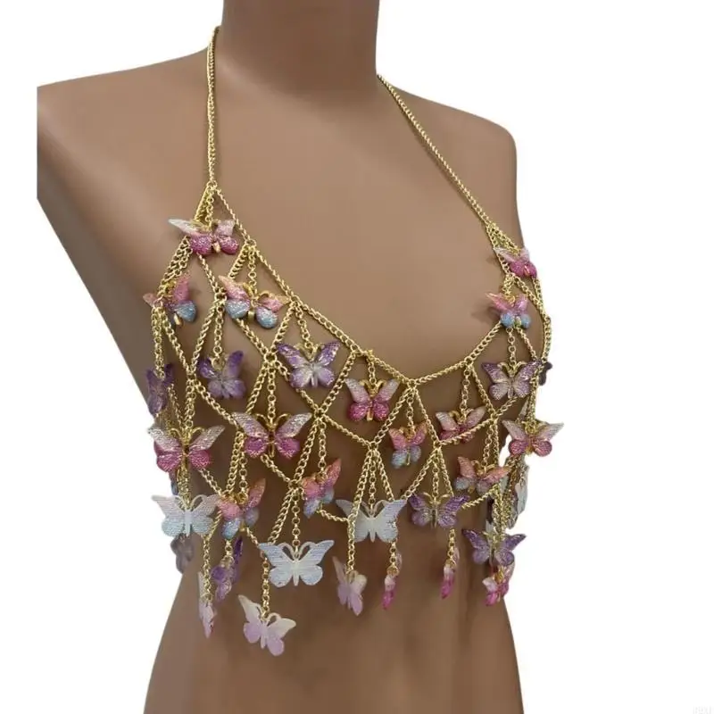 39xe سترعة السلسلة المعدنية للسيدات مع قلادة الفراشة قلادة المألوف في سلسلة العطلات للحفلات والمهرجانات
