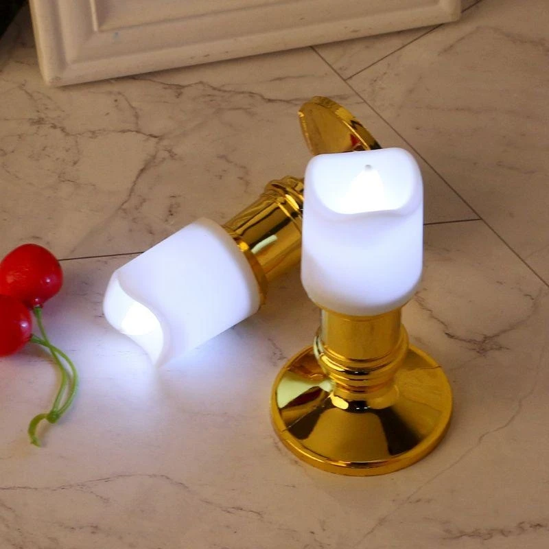 2pcs Plastic Gold Plated Base Holder Pillar Candlestick Stand For Electro