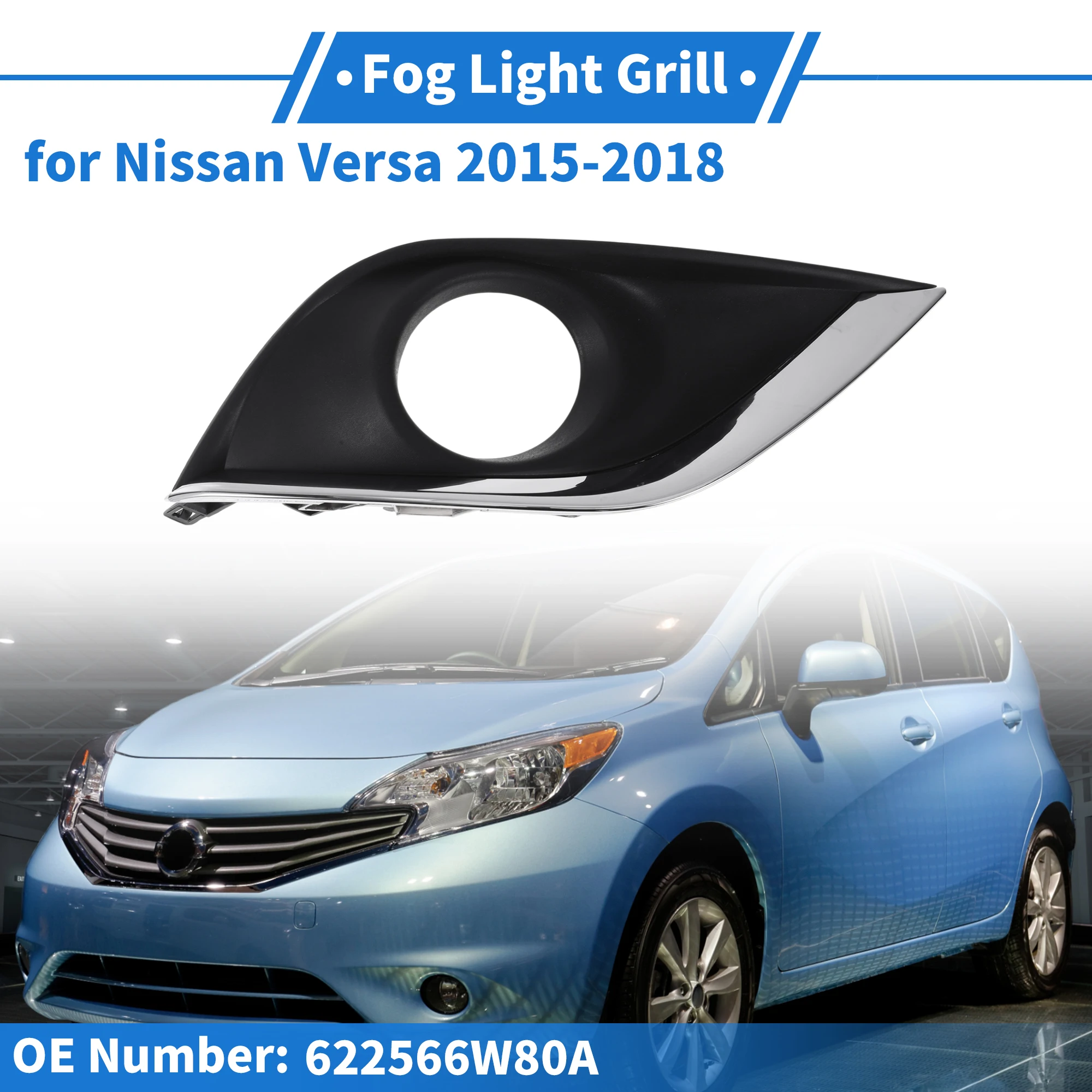 UXCELL شواية خفيفة للضباب الأمامية اليمنى رقم 622566W80A لنيسان فيرسا 2015-2018