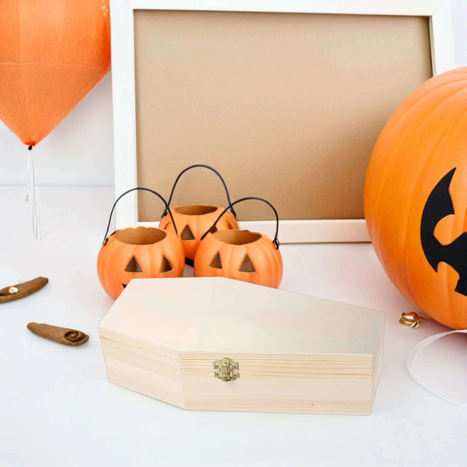 

Wooden Coffin Candy Box Large Halloween Treat Container Smooth Finish For Gothic Party Decoration Diy Craft Spooky Storage
