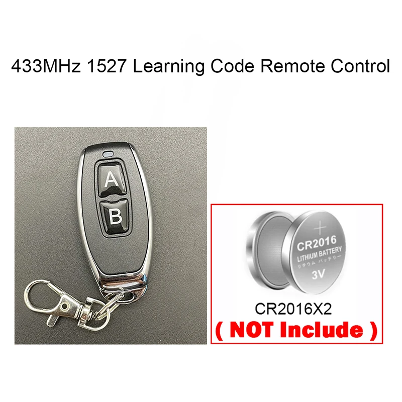 Imagem -02 - Controle Remoto Inteligente para Portão Transmissor de Casa Porta de Garagem Receptor Controlador Sistema de Alarme Aprender Código Ev1527 433mhz 1527 rf