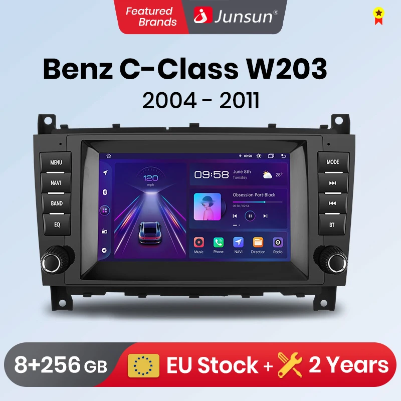 Junsun Android Auto For Mercedes Benz C-Class W203 W209 C180 W219 2004 - 2011 Radio Carplay Car Multimedia GPS 2din autoradio