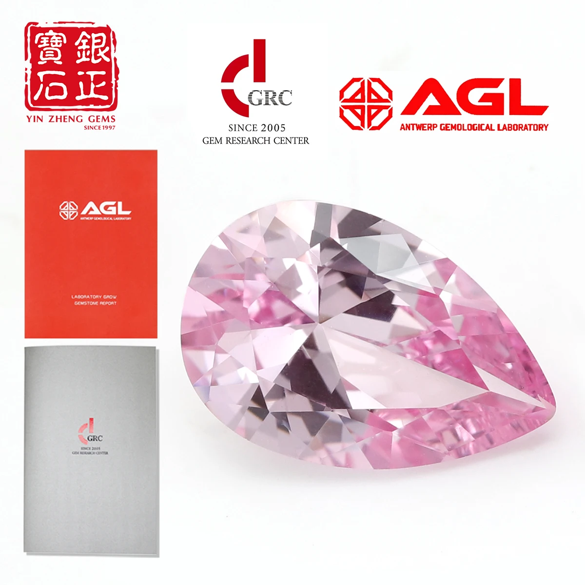 Pink Color Sapphire Pear Cut Flame Melted Lab Gorwn Morgan Pink With AGL Certificate Cultivate For Jewelry Making Loose Gems